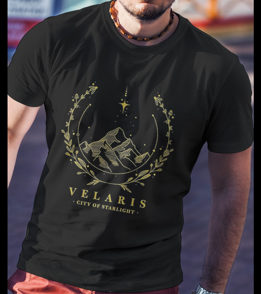 Velaris City Of Starlight Night Sky Mountain Emblem T-Shirt