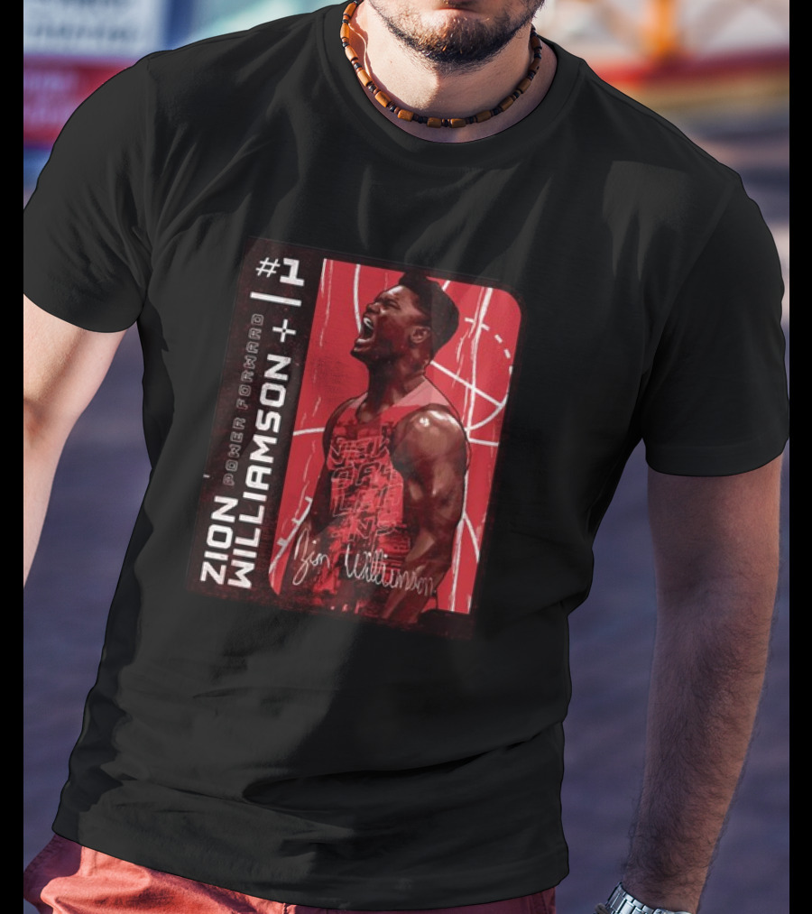 Zion Williamson #1 Power Forward Basketball Signature Card T-Shirt