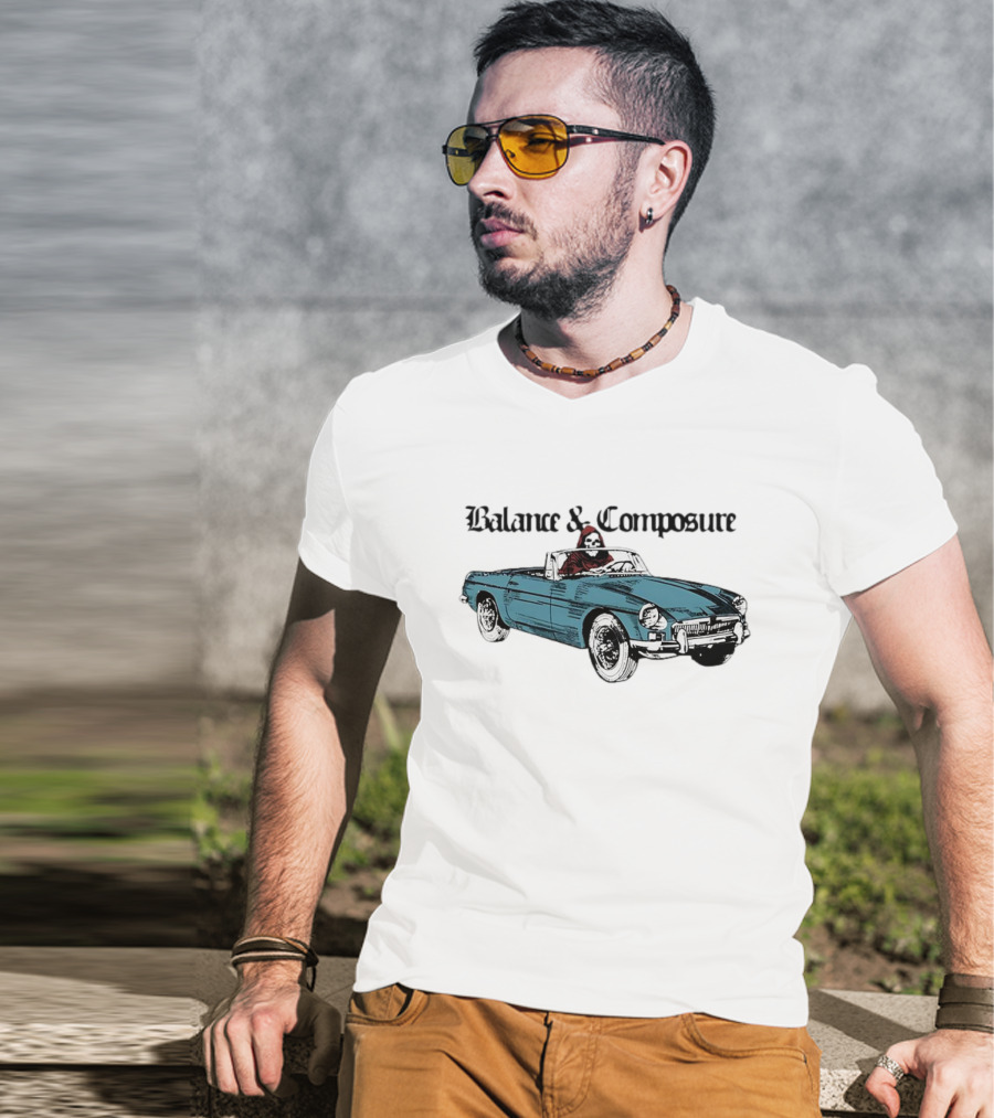 Balance And Composure Grim Reaper Convertible Driver Grey Pullover T-Shirt