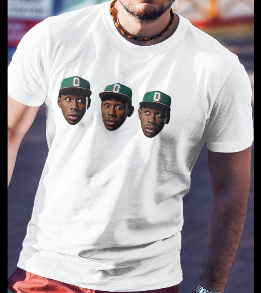 Mystic Tylers Three Faces Green Hat Iconic Expressions T-Shirt