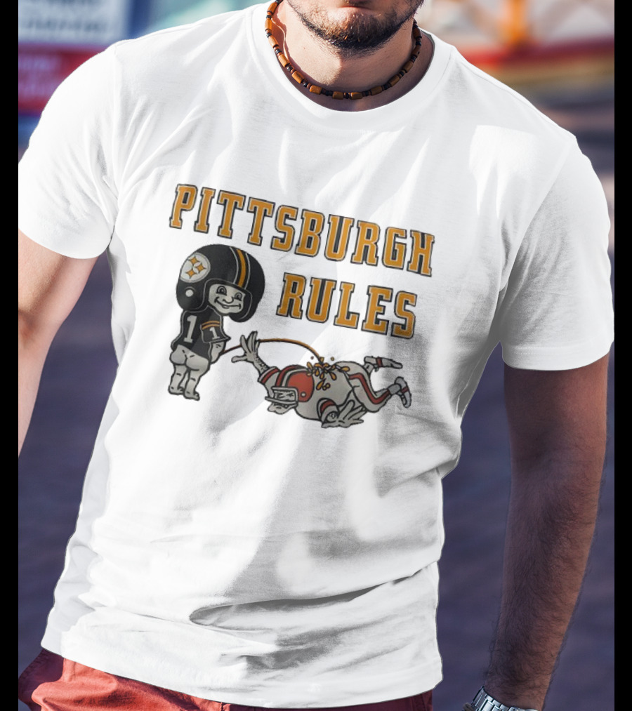 Pittsburgh Rules Steelers Peeing Cleveland Browns T-Shirt