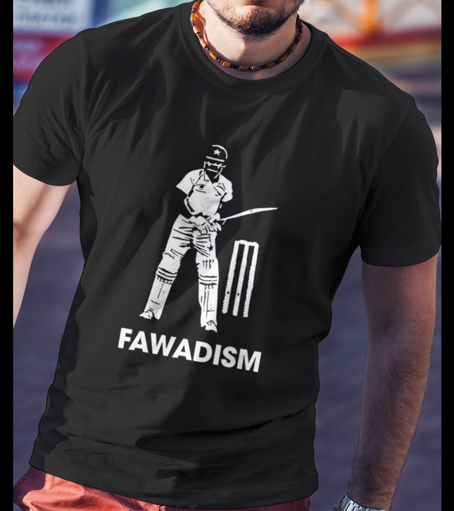 Fawad Alam Fawadism Cricketer With Bat And Stumps T-Shirt