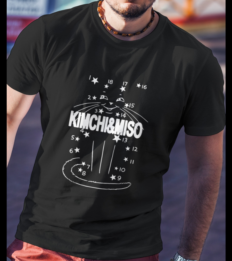 Kimchi And Miso Connect The Stars Numbers Cat Outline T-Shirt