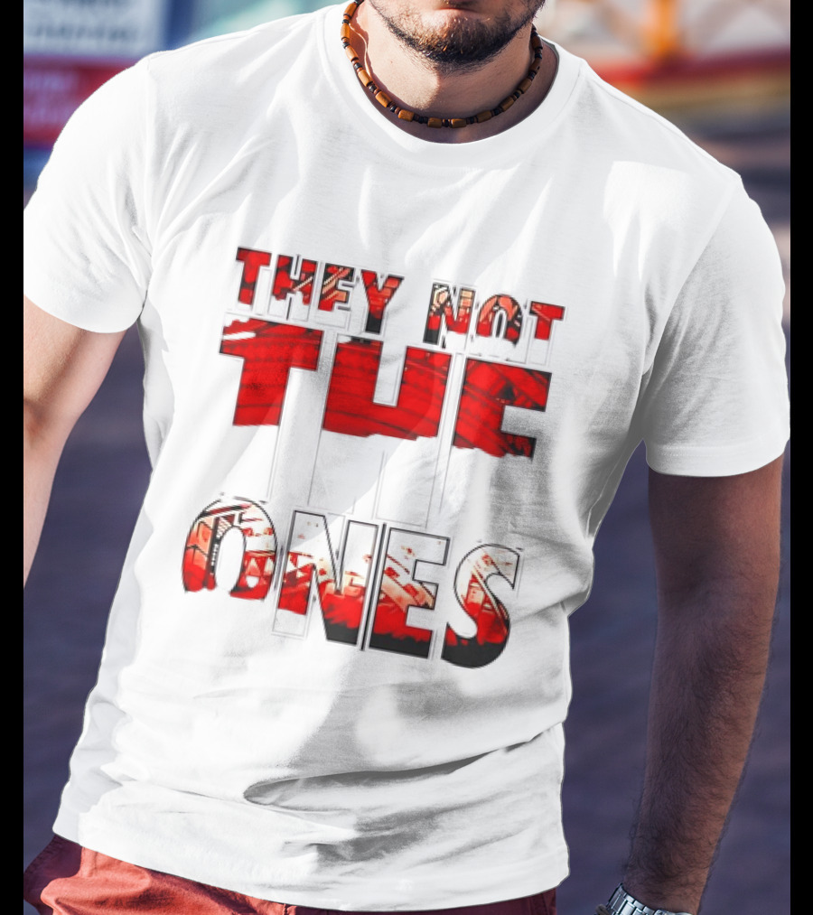 They Not The Ones WWE Red Pattern Text T-Shirt
