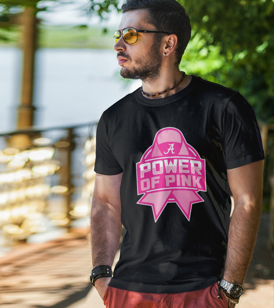 Alabama Crimson Tide Power Of Pink Ribbon T-Shirt