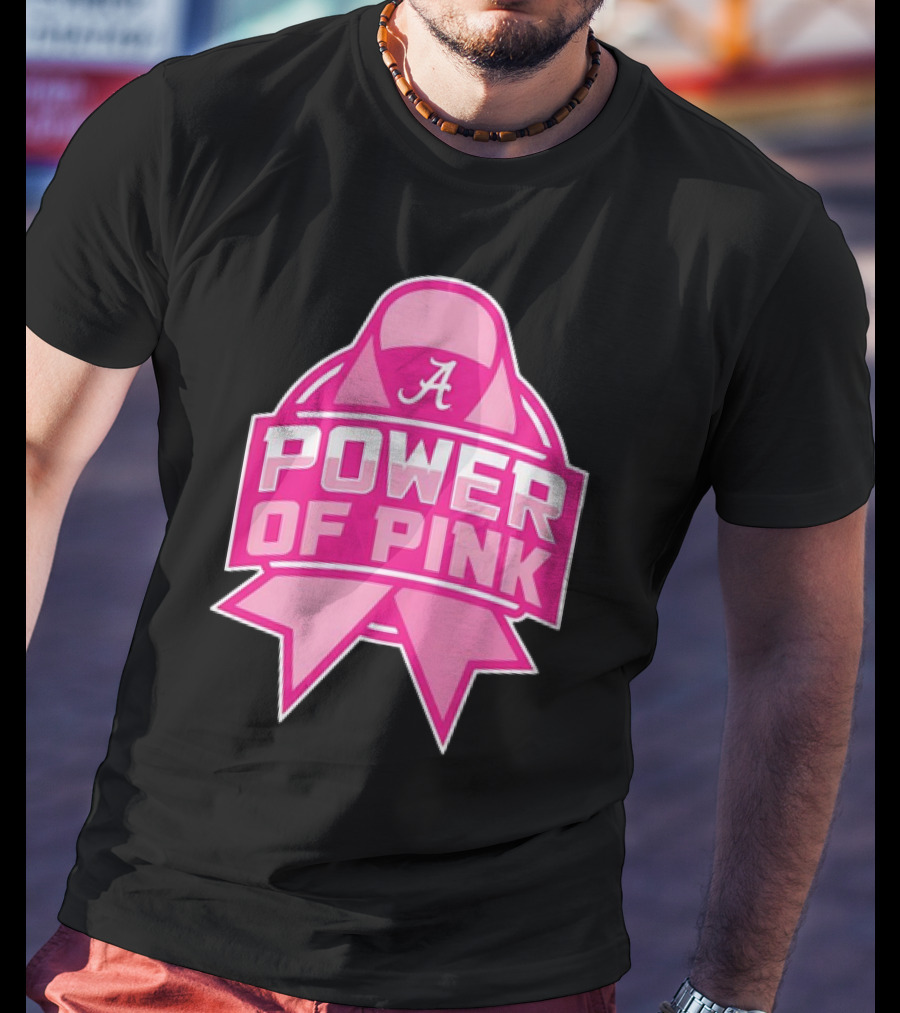 Alabama Crimson Tide Power Of Pink Ribbon T-Shirt
