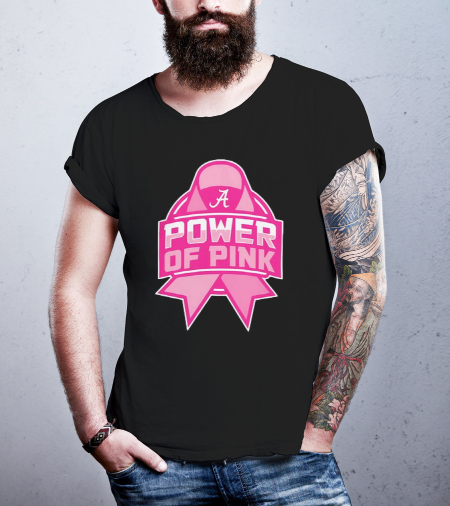 Alabama Crimson Tide Power Of Pink Ribbon T-Shirt