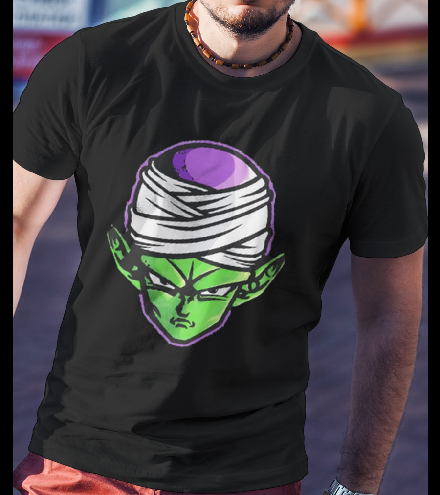 Piccolo Dragon Ball Z Green Face Turban Anime Character T-Shirt