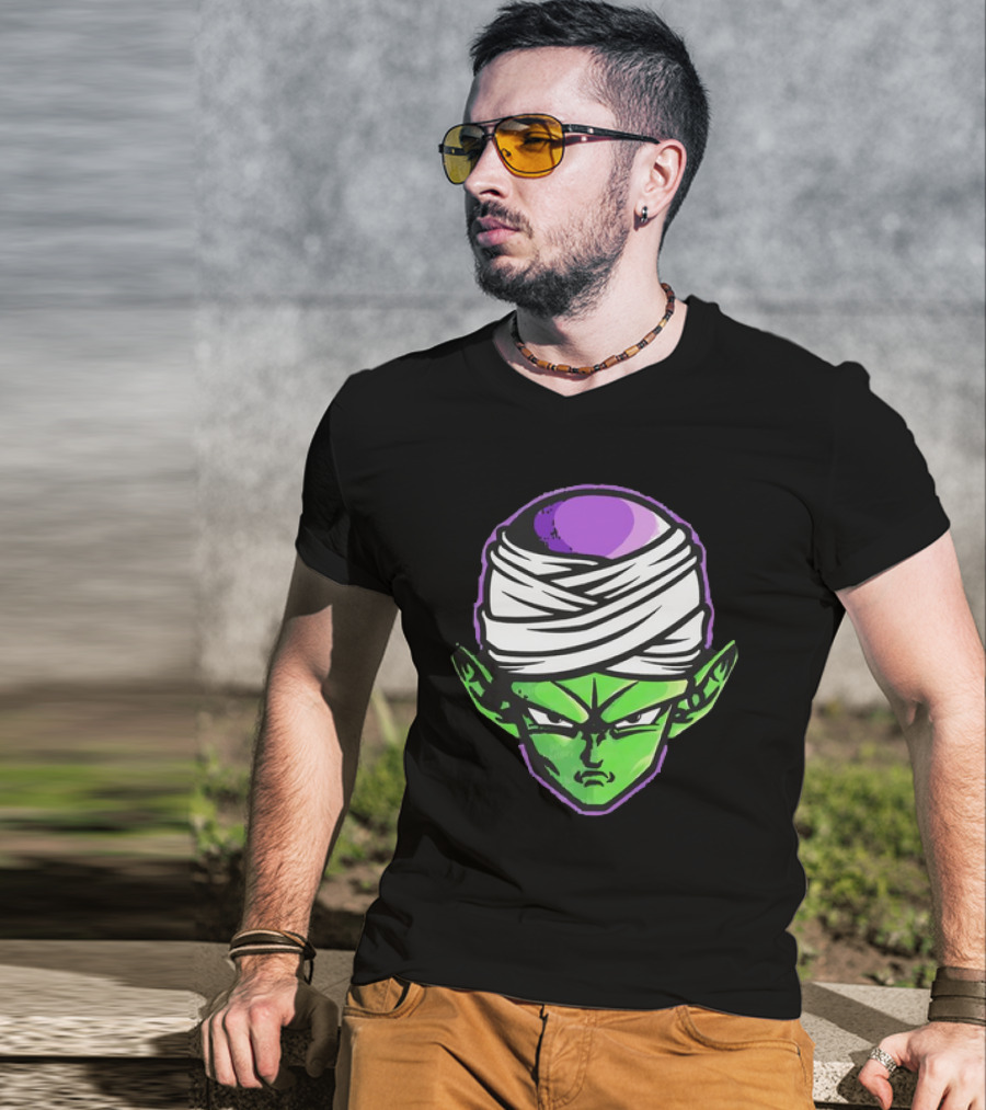 Piccolo Dragon Ball Z Green Face Turban Anime Character T-Shirt