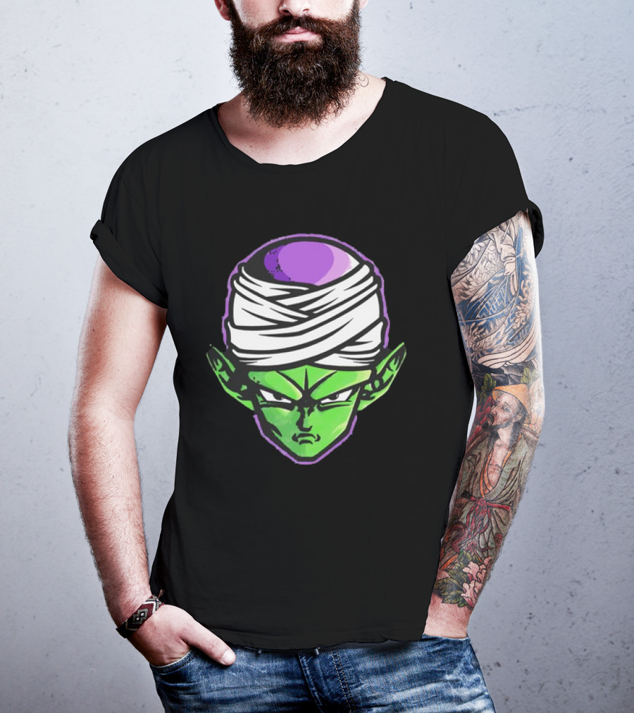Piccolo Dragon Ball Z Green Face Turban Anime Character T-Shirt