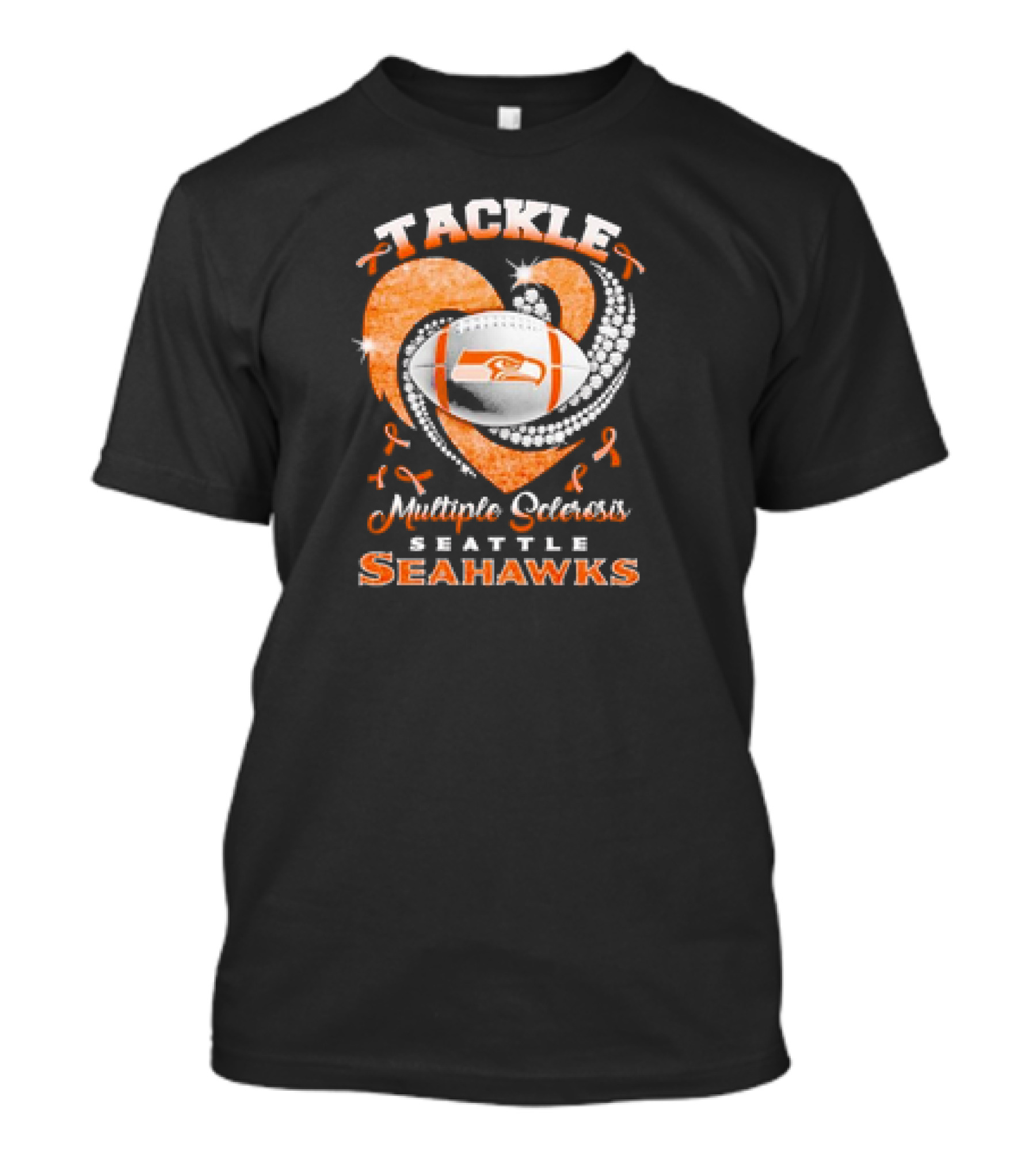Tackle Multiple Sclerosis Seattle Seahawks Diamond Heart T-Shirt