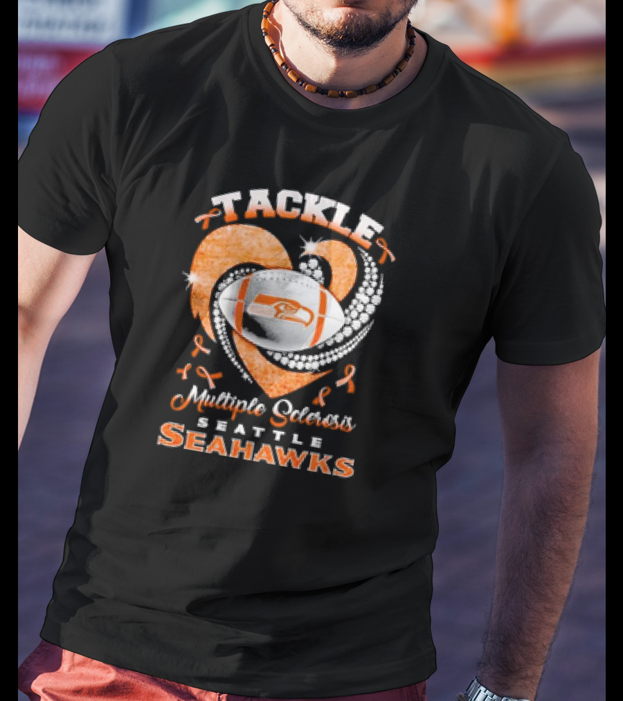 Tackle Multiple Sclerosis Seattle Seahawks Diamond Heart T-Shirt
