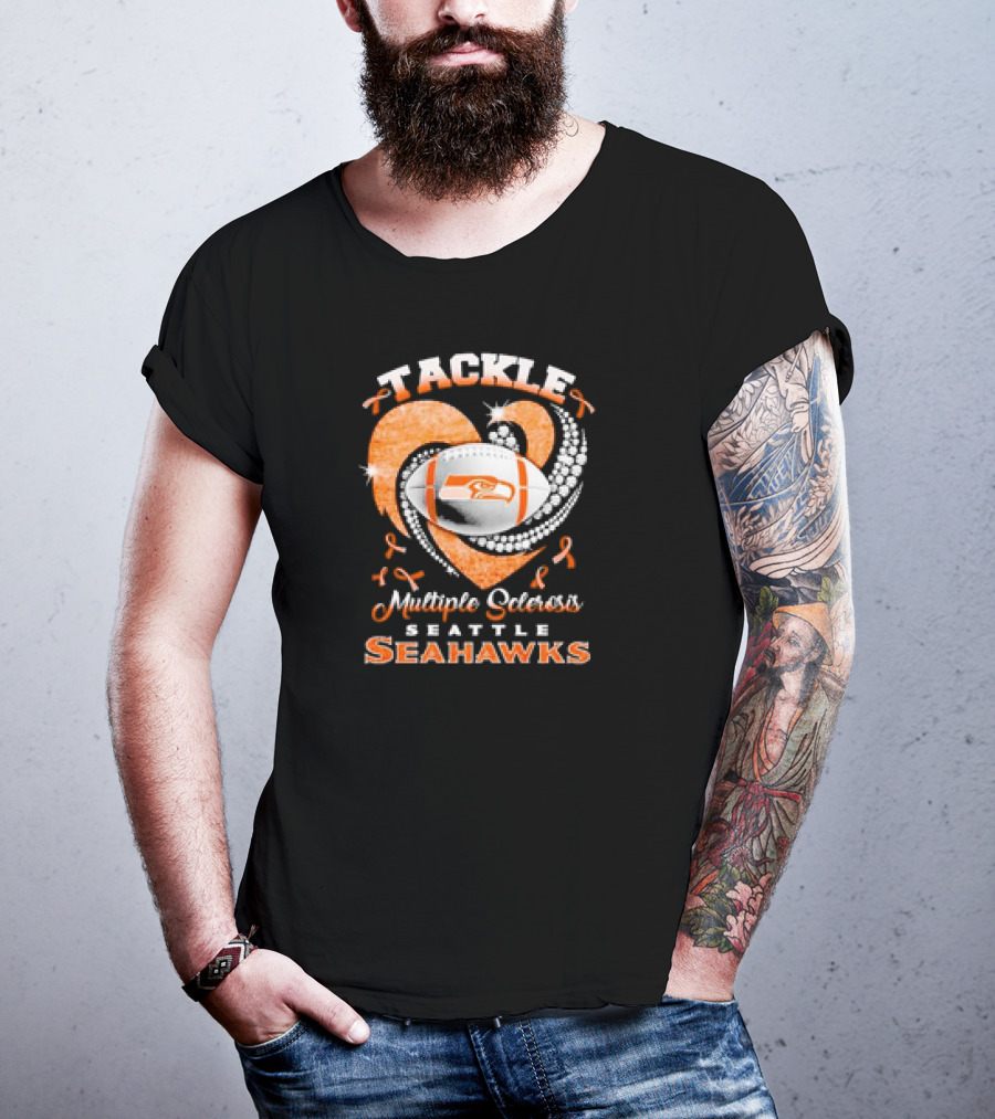 Tackle Multiple Sclerosis Seattle Seahawks Diamond Heart T-Shirt