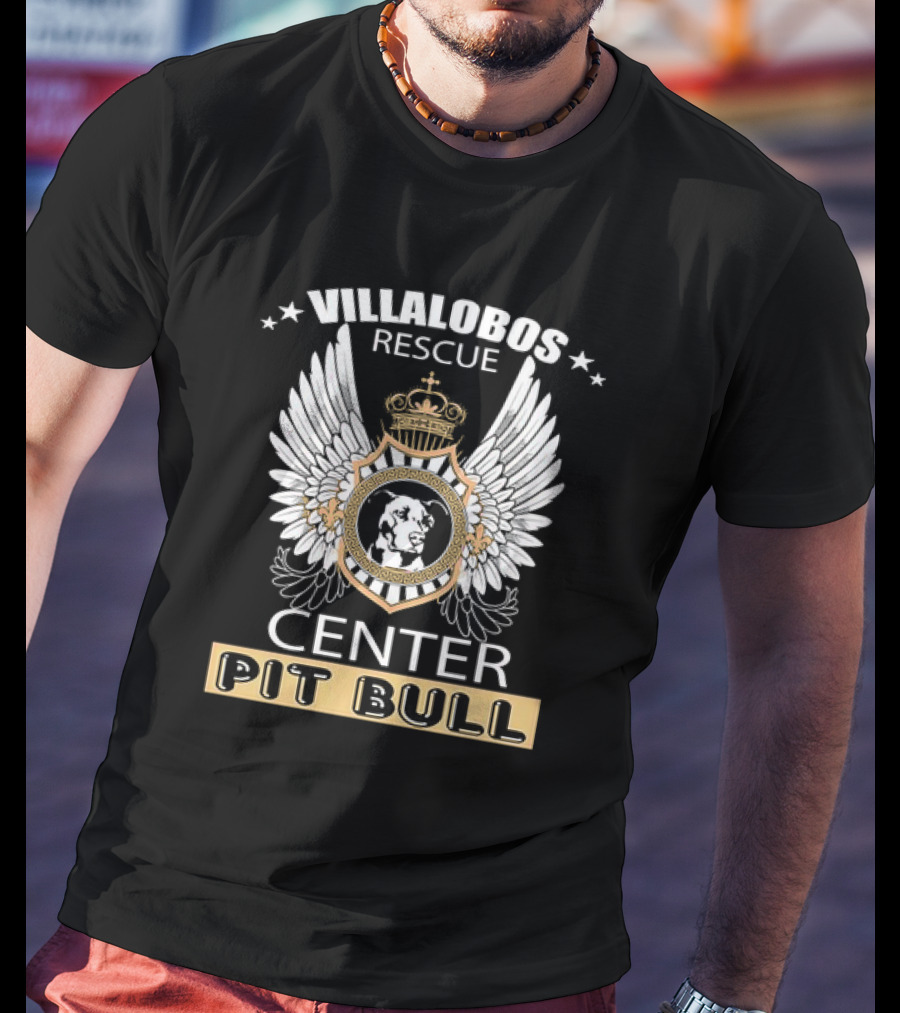 Villalobos Rescue Center Pit Bull Wings Crest T-Shirt