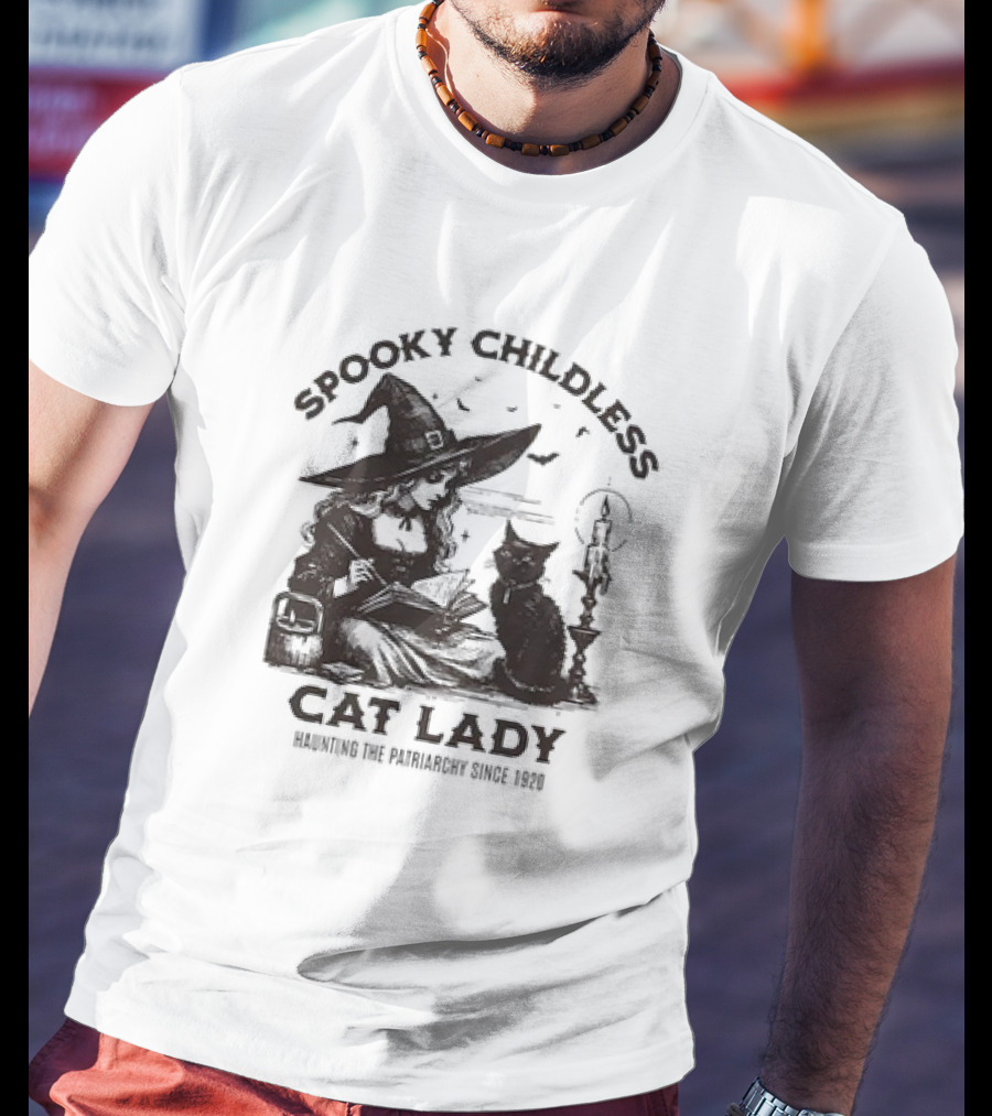 Spooky Childless Cat Lady Witch Haunting The Patriarchy Since 1920 T-Shirt