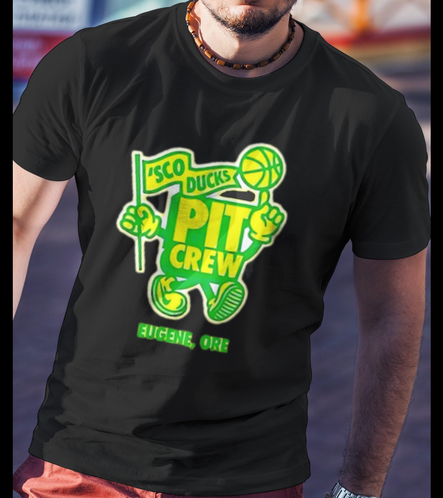 Sco Ducks Pit Crew Eugene Ore Oregon Ducks Basketball T-Shirt