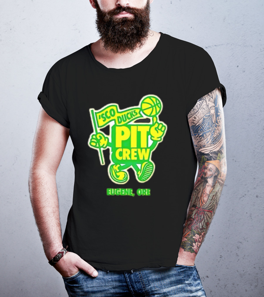 Sco Ducks Pit Crew Eugene Ore Oregon Ducks Basketball T-Shirt