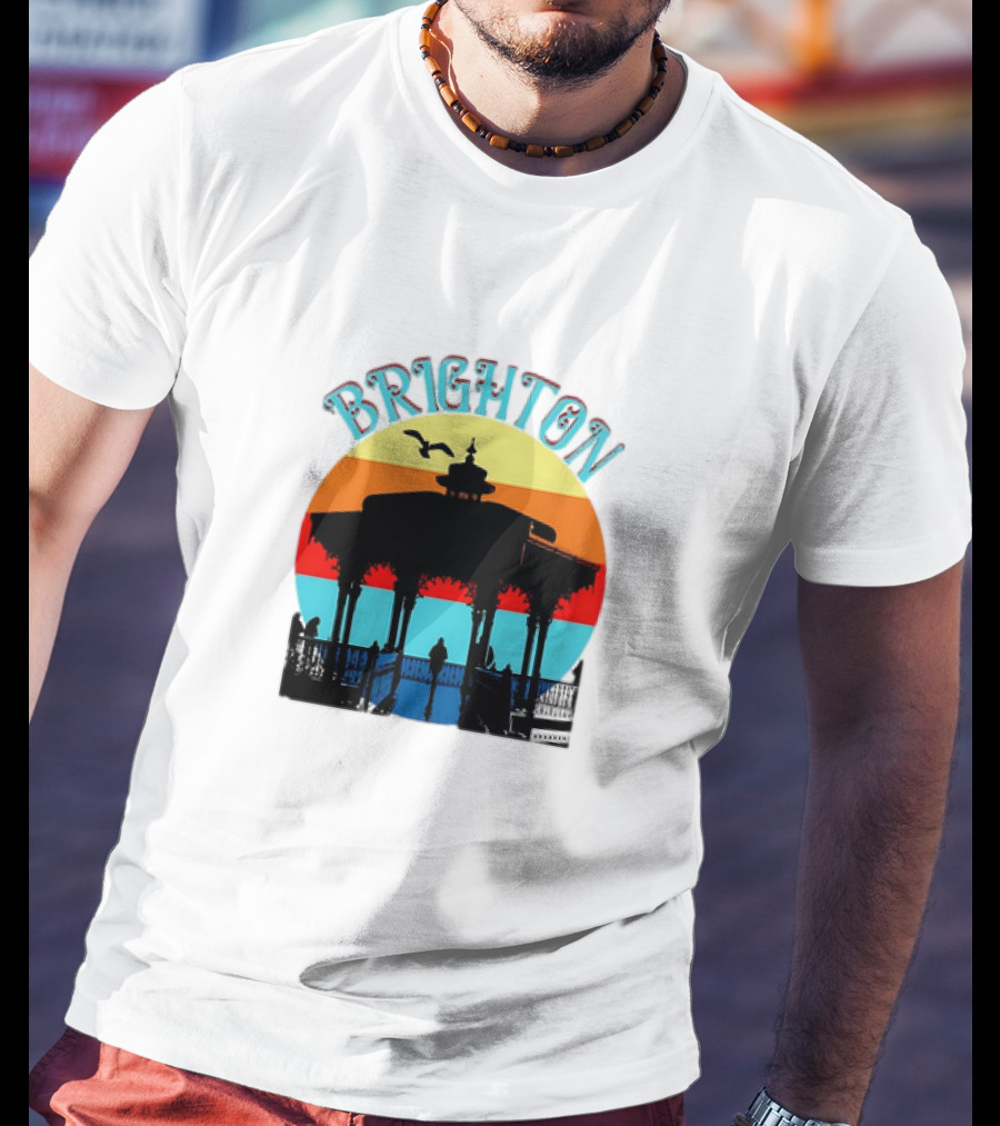 Brighton Bandstand Silhouette At Sunset With Seagulls T-Shirt
