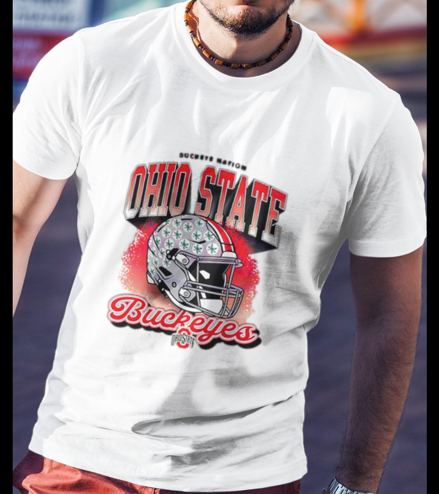 Ohio State Buckeyes Helmet Buckeye Nation Football T-Shirt