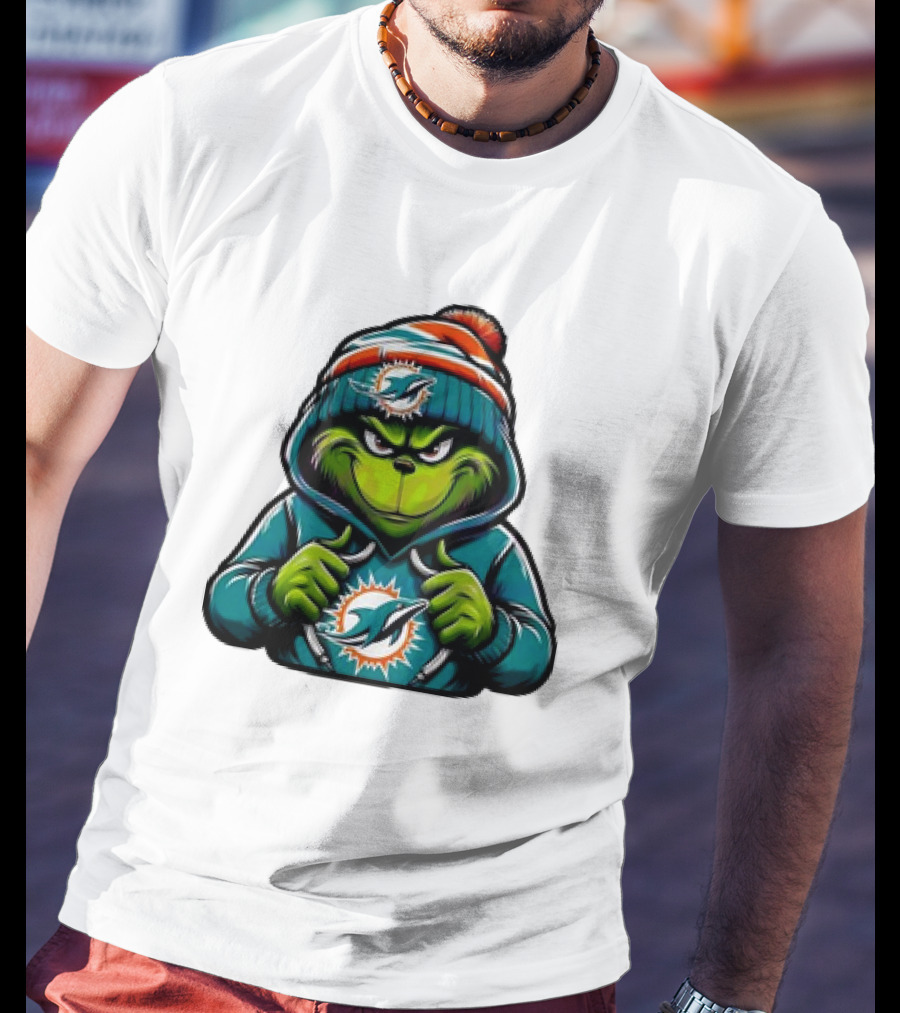 Retro Grinch Miami Dolphins NFL T-Shirt
