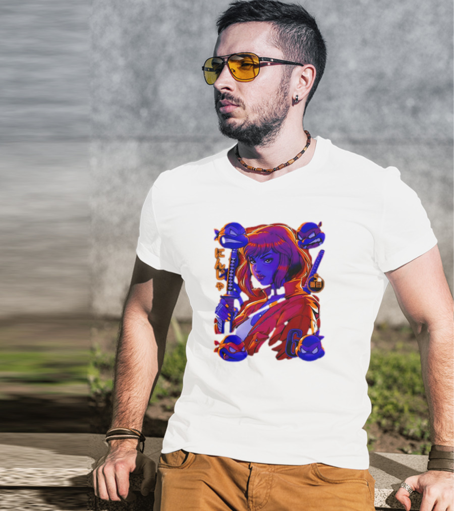 Ninja April O’Neil With Leonardo Raphael Donatello Michelangelo T-Shirt