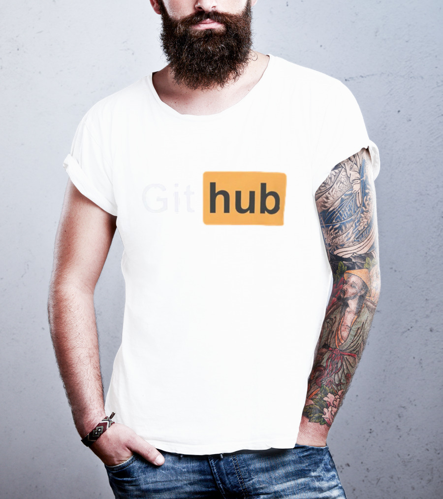 Git Hub Text With Yellow Highlight T-Shirt