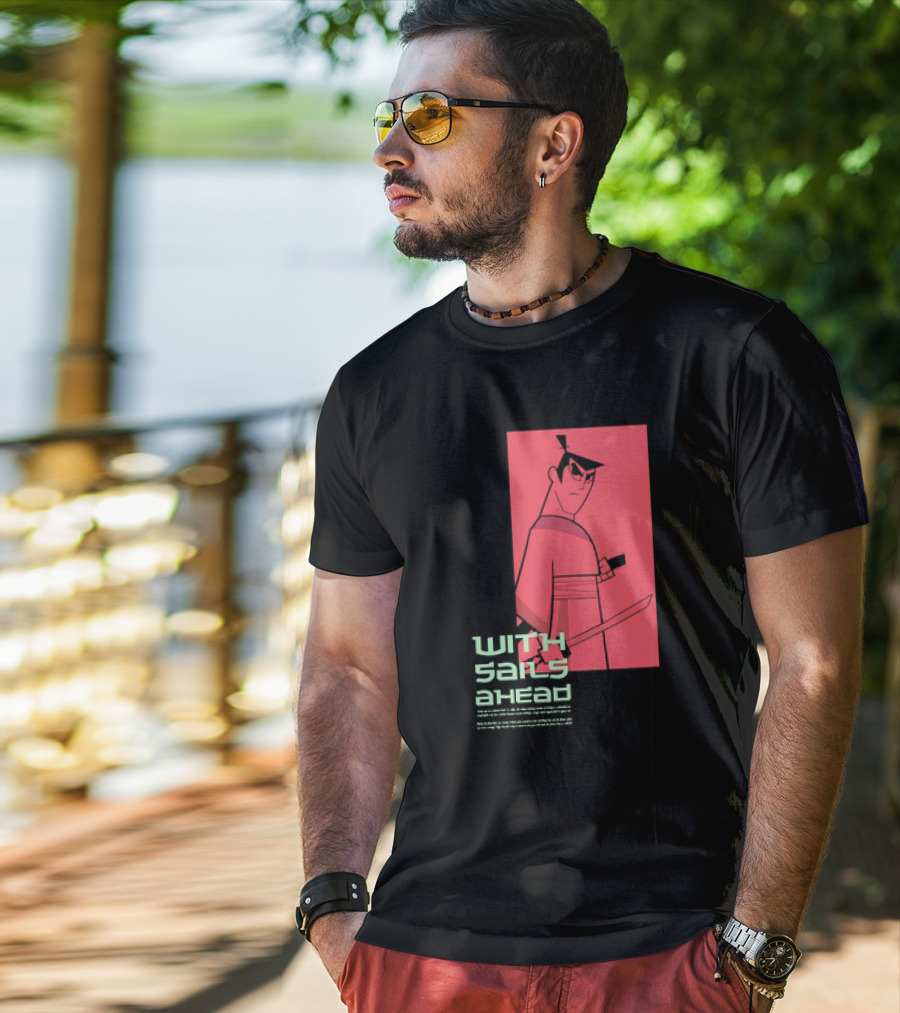 Samurai Jack With Sails Ahead Retro Style Fan T-Shirt