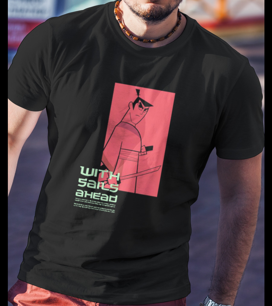 Samurai Jack With Sails Ahead Retro Style Fan T-Shirt