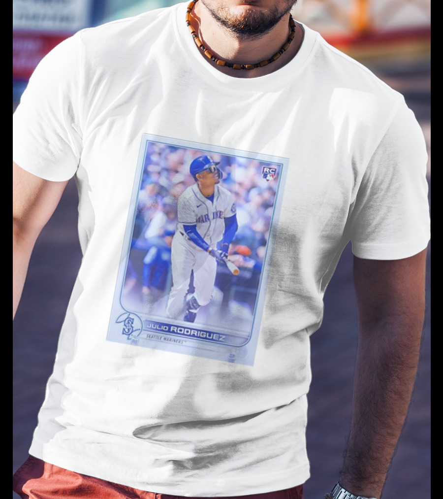 Julio Rodriguez RC Seattle Mariners MLB Baseball Card T-Shirt