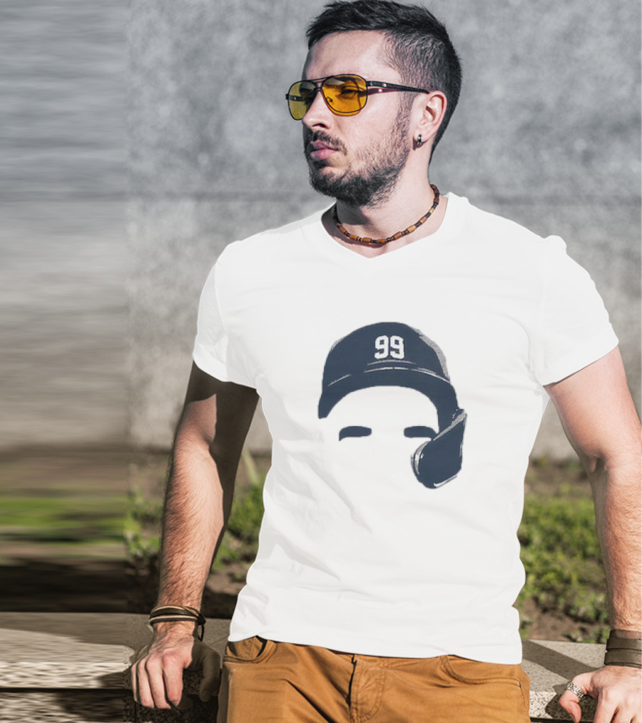 Aaron Judge New York Yankees Number 99 Blank Face Baseball Cap T-Shirt