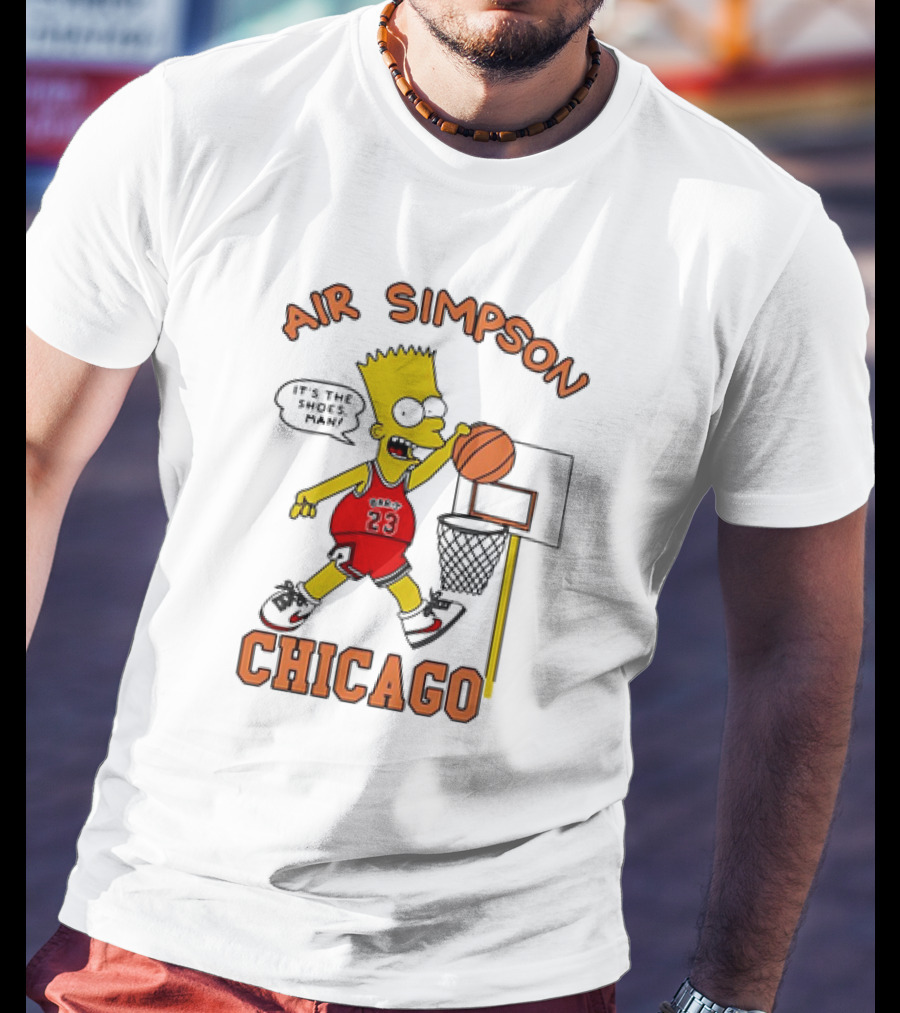 Air Simpson Chicago Basketball Cartoon Michael Jordan T-Shirt
