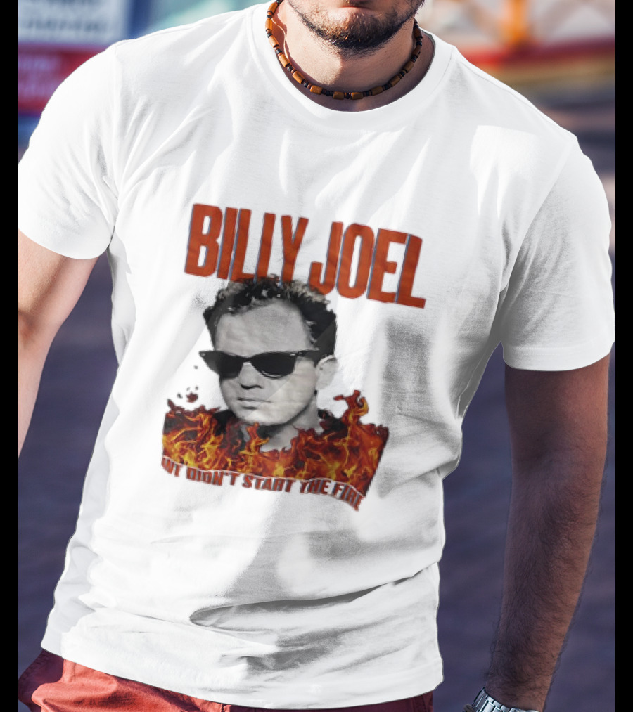 Billy Joel We Didn't Start The Fire Flames And Sunglasses T-Shirt