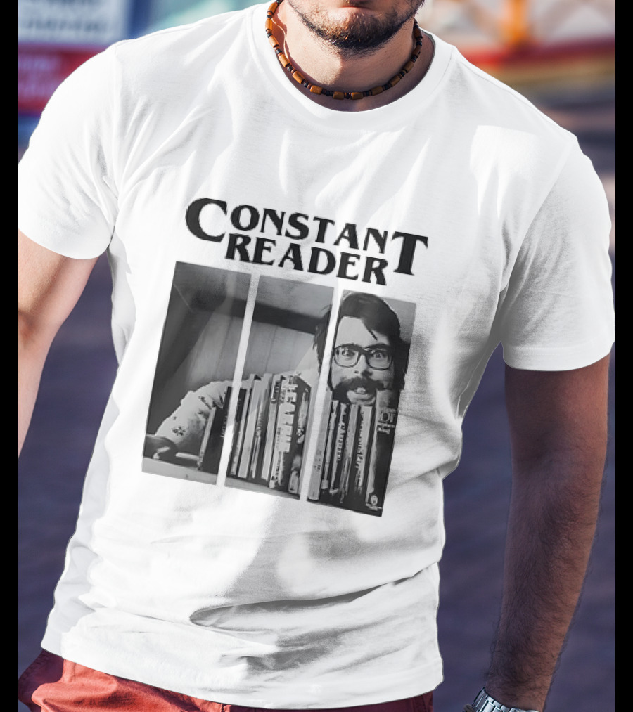 Constant Reader Stephen King Split Image With Books T-Shirt