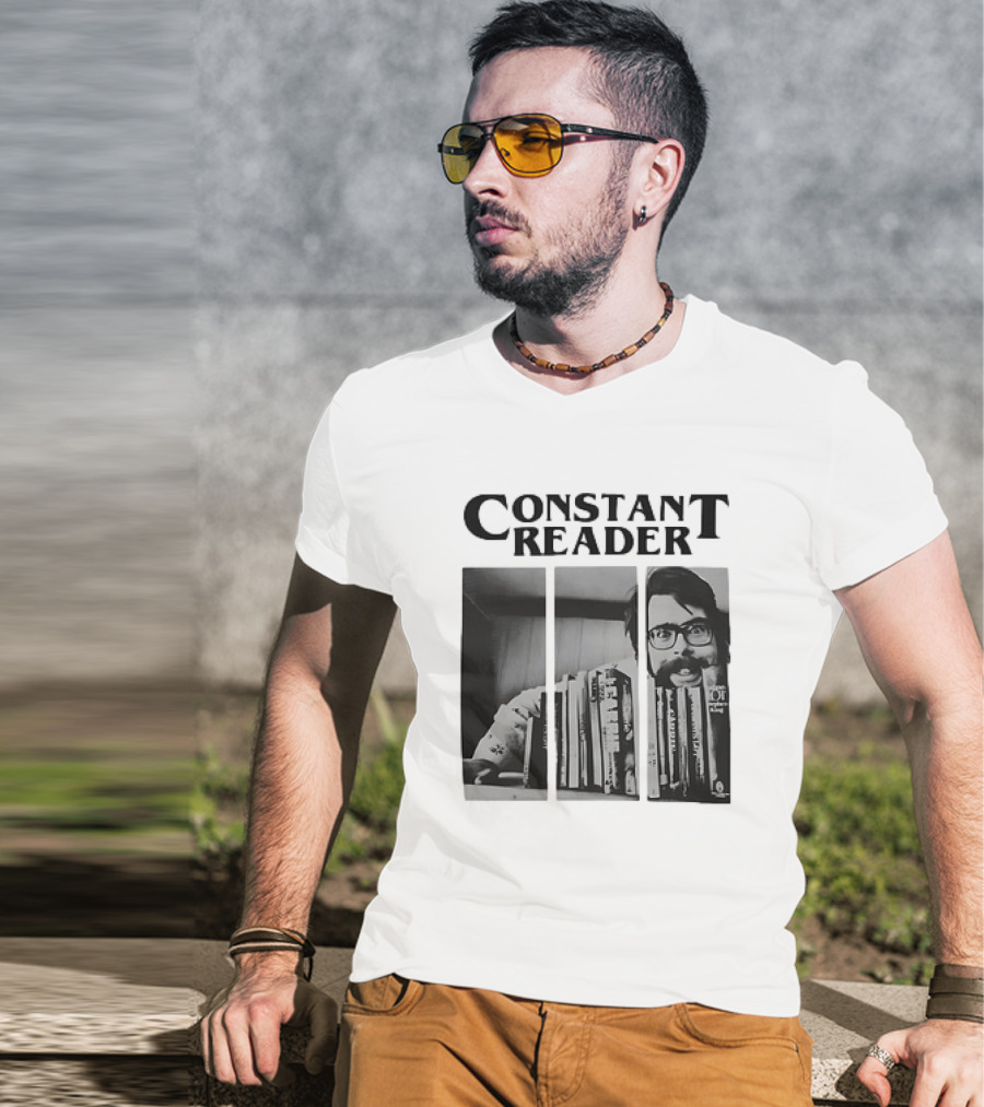 Constant Reader Stephen King Split Image With Books T-Shirt