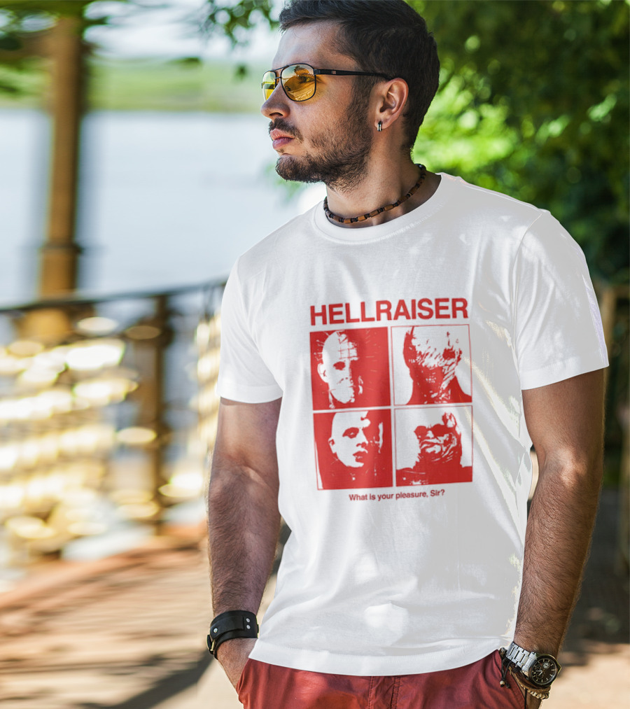 Hellraiser What Is Your Pleasure Sir Iconic Horror Faces Red T-Shirt