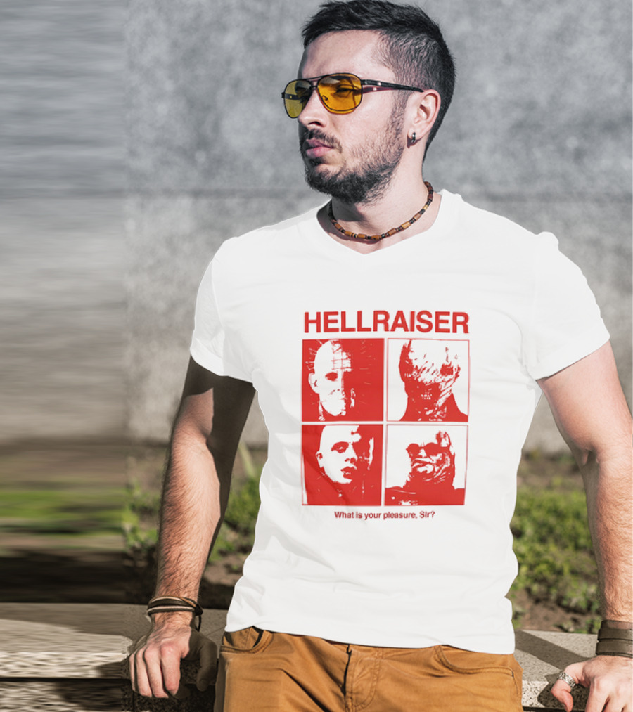 Hellraiser What Is Your Pleasure Sir Iconic Horror Faces Red T-Shirt
