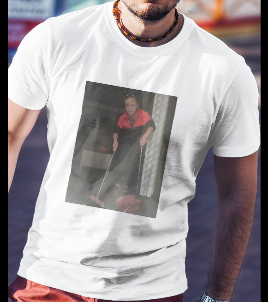 Hygiene Guy Cleaning With Broom And Dustpan Indoors T-Shirt