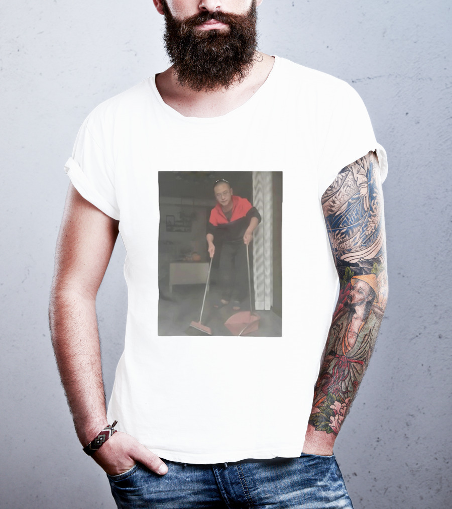 Hygiene Guy Cleaning With Broom And Dustpan Indoors T-Shirt