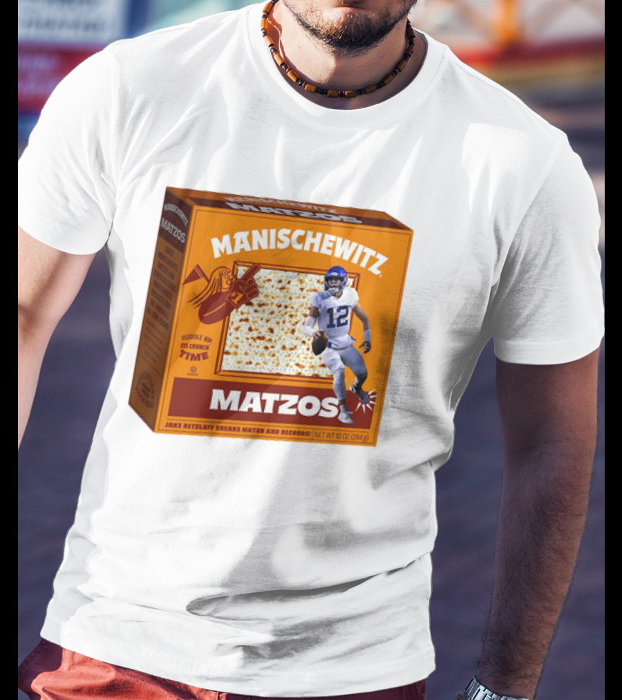 Manischewitz Matzos Jake Retzlaff Breaks Matzo And Records BYU Cougars Matzo Crunch Football T-Shirt