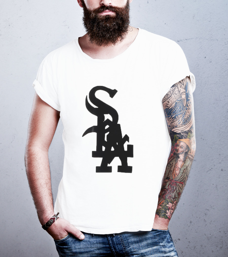 Chicago White Sox And Los Angeles Dodgers Logo Combination T-Shirt