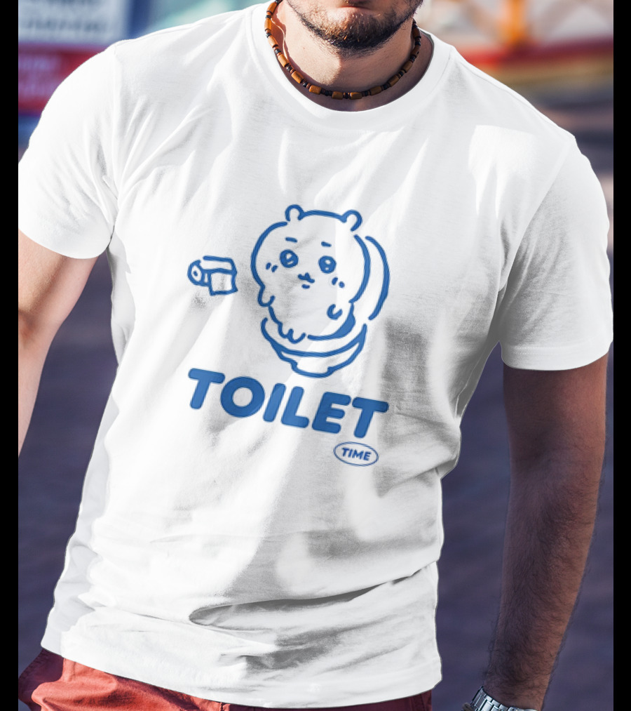 Chiikawa Toilet Time Cute Character With Toilet Paper T-Shirt