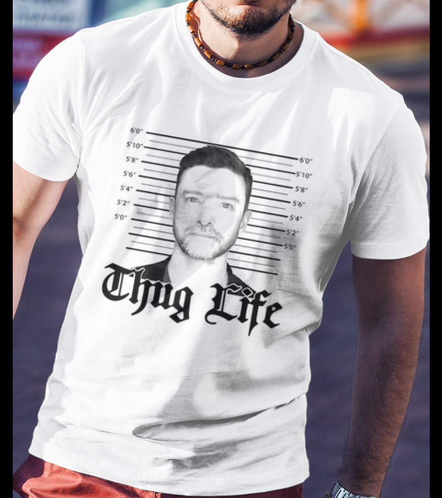 Thug Life Justin Timberlake Mugshot T-Shirt