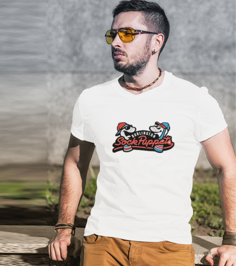 Burlington Sock Puppets Baseball Team Mascots T-Shirt