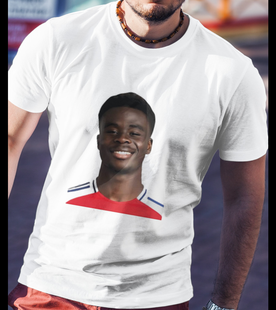 Bukayo Saka Arsenal F.C. Player Icon With Red Jersey T-Shirt