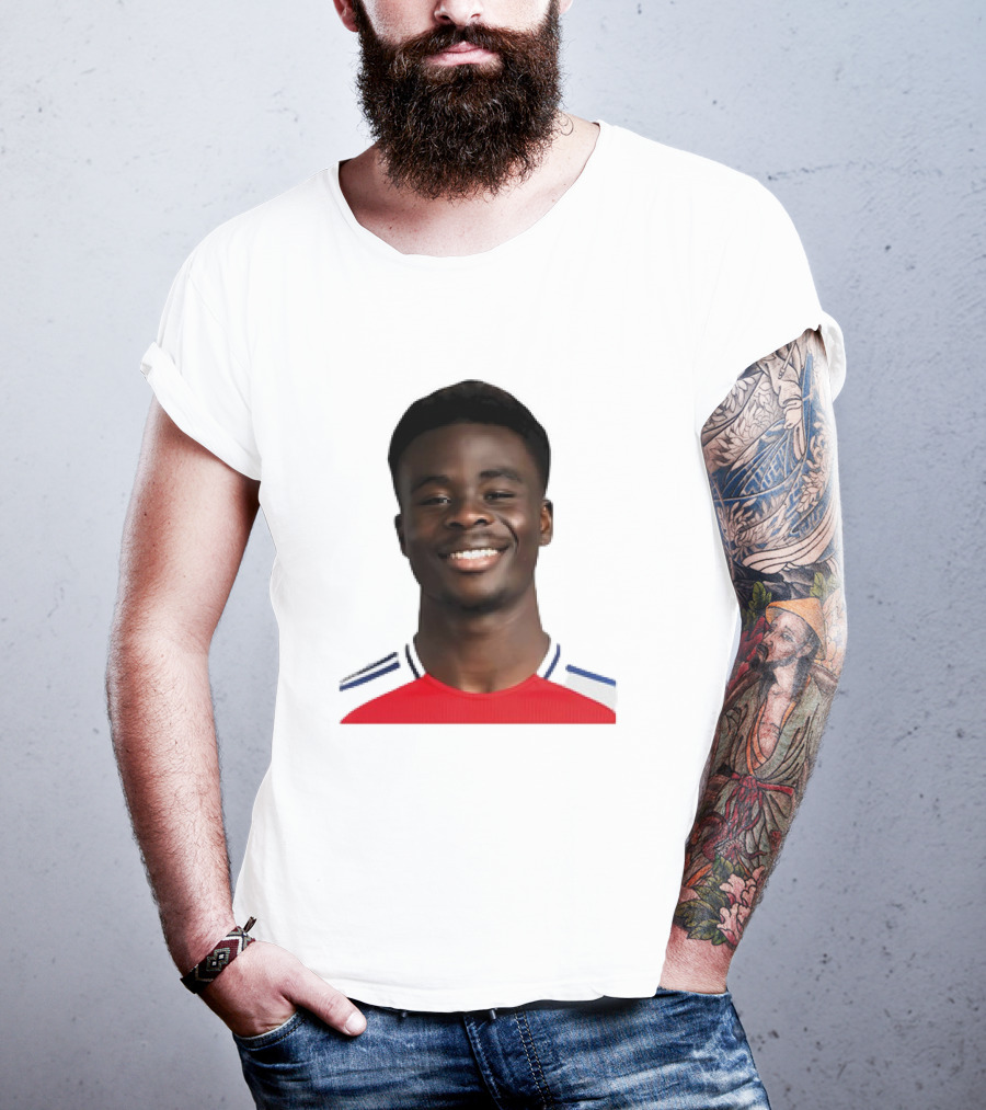 Bukayo Saka Arsenal F.C. Player Icon With Red Jersey T-Shirt