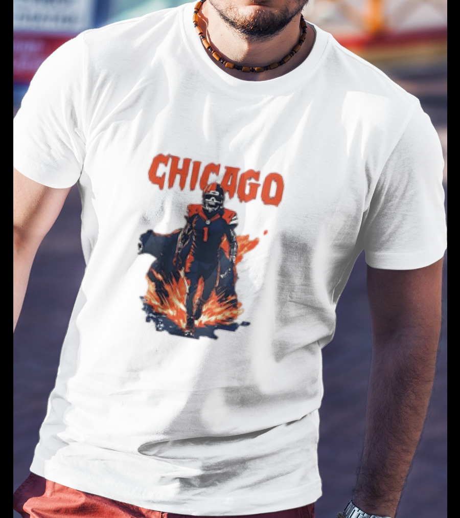Chicago Bears NFL Fire And Football Fan Gear T-Shirt