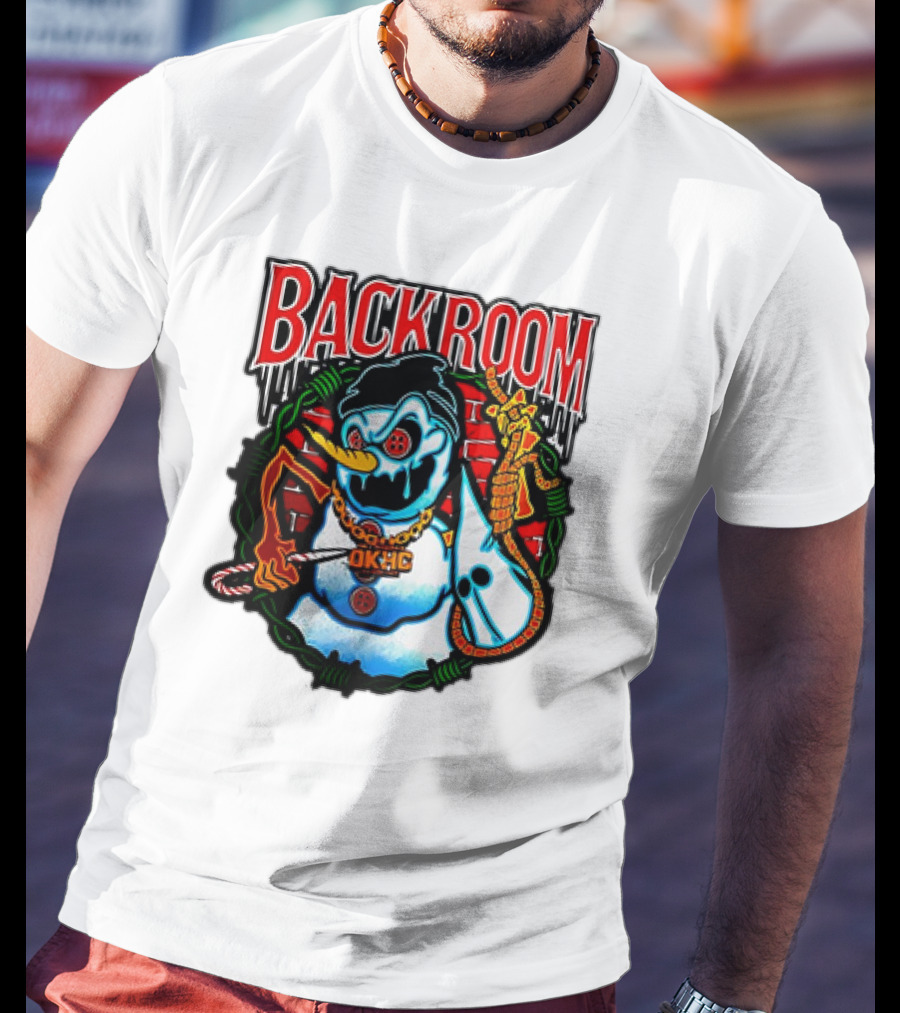 Backroom OKHC Hardcore Snowman Holiday T-Shirt