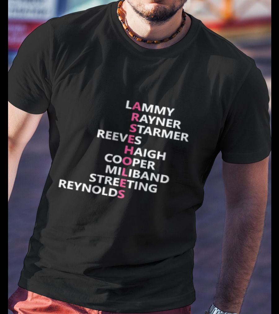 ARSEHOLES Lammy Rayner Starmer Reeves Haigh Cooper Miliband Streeting Reynolds T-Shirt