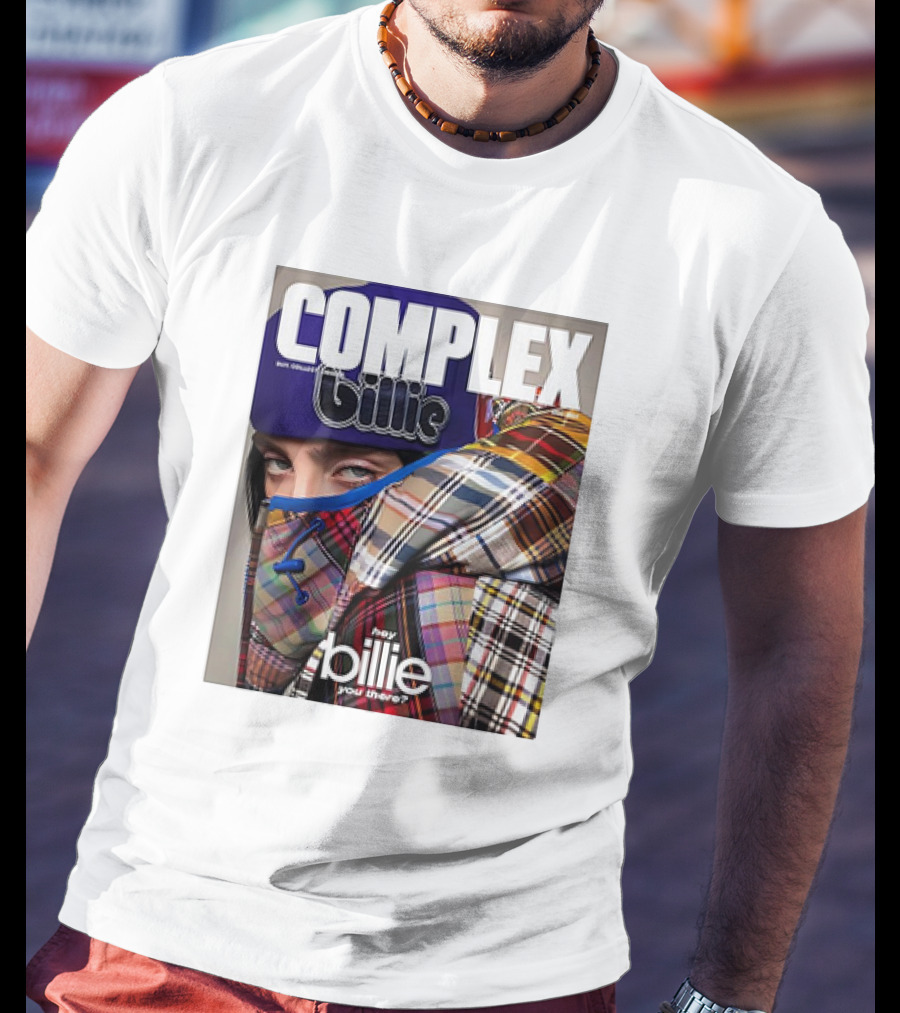 Complex Magazine Cover Billie Eilish Hey Billie You There Plaid Patchwork T-Shirt