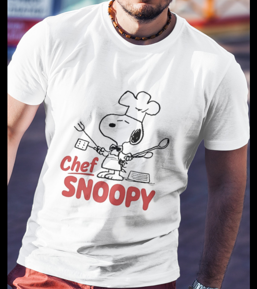 Peanuts Chef Snoopy Cooking Cartoon Character T-Shirt